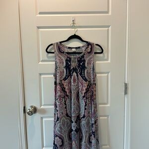 Paisley Print Knee-Length Dress